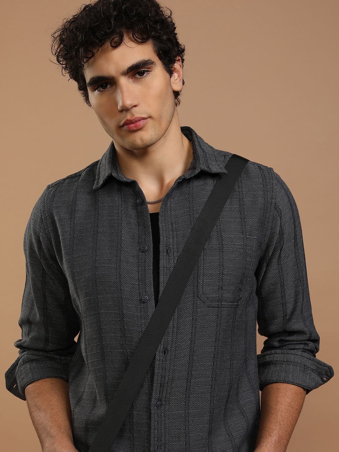 HIGHLANDER Men Slim Fit Opaque Striped Casual Shirt - view 1