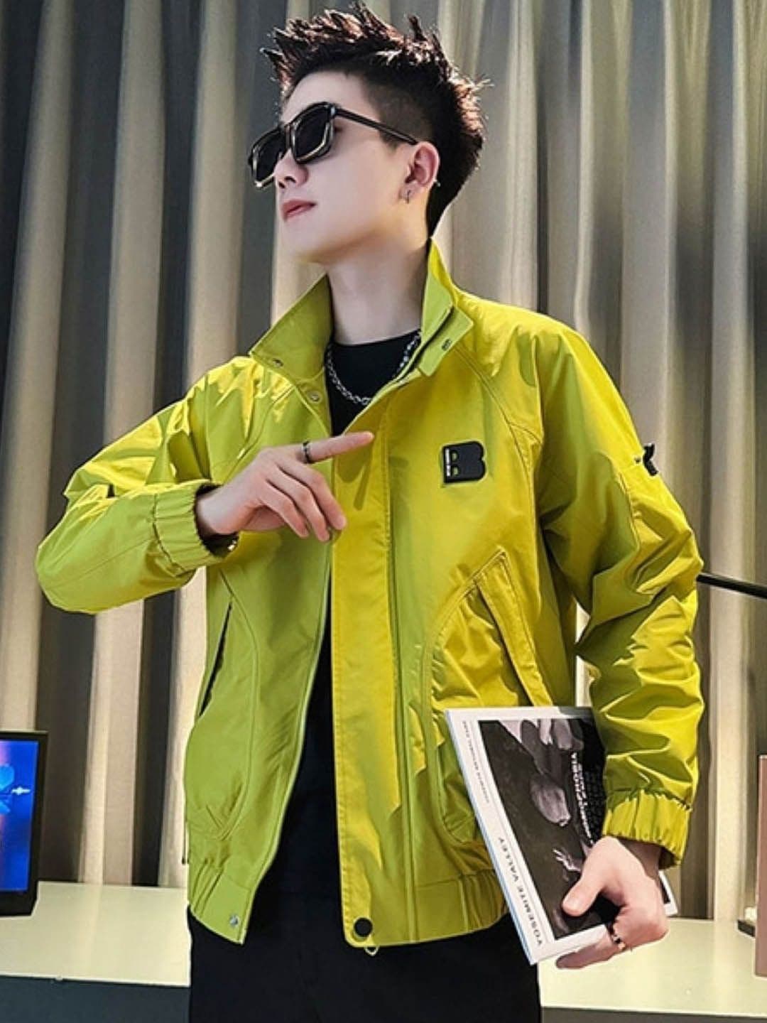 HERE&NOW Men Mock Collar Solid Casual Bomber Jacket - view 1