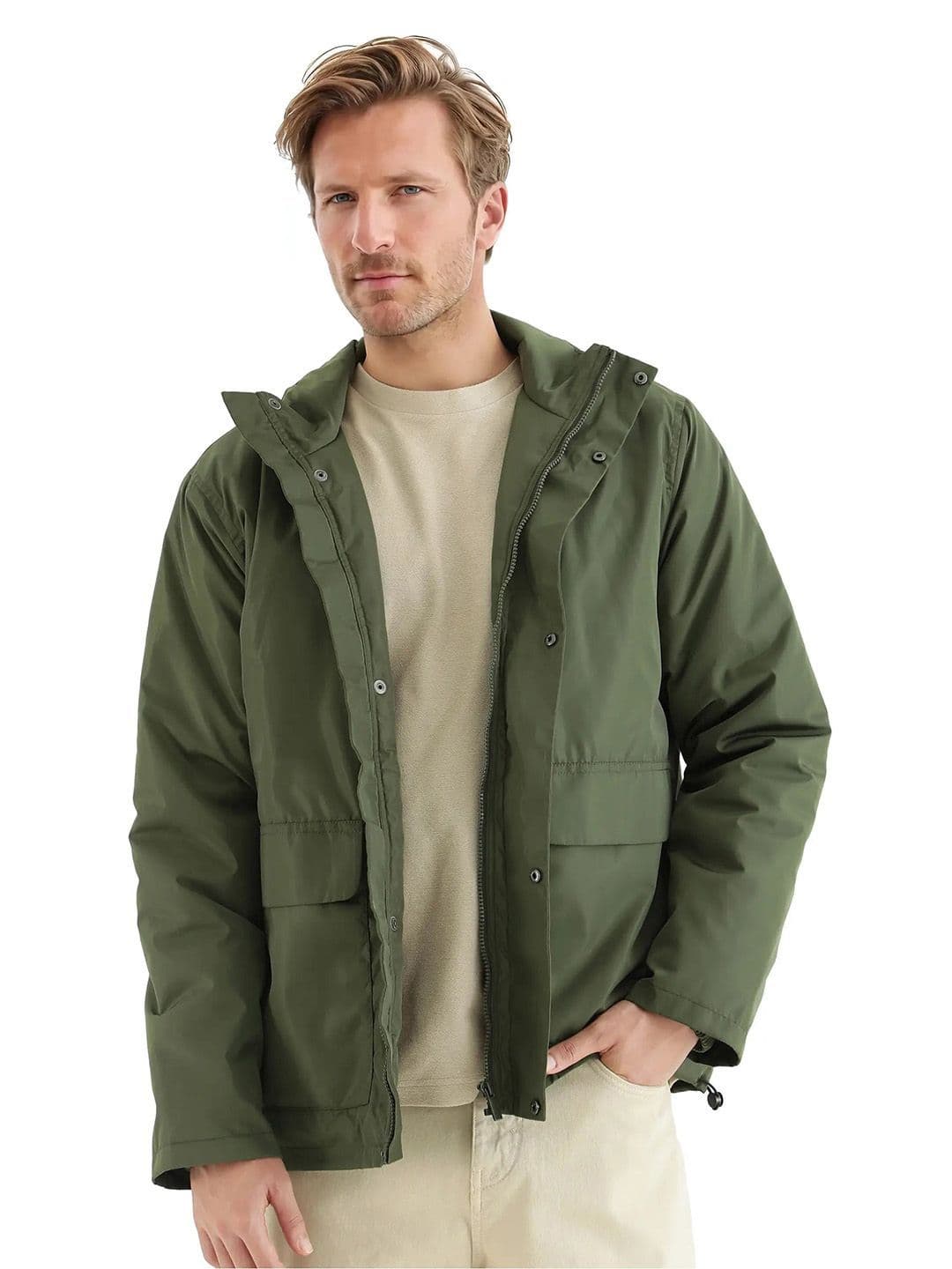 RARE RABBIT Men Green Relaxed Fit Plain Casual Jacket - view 1
