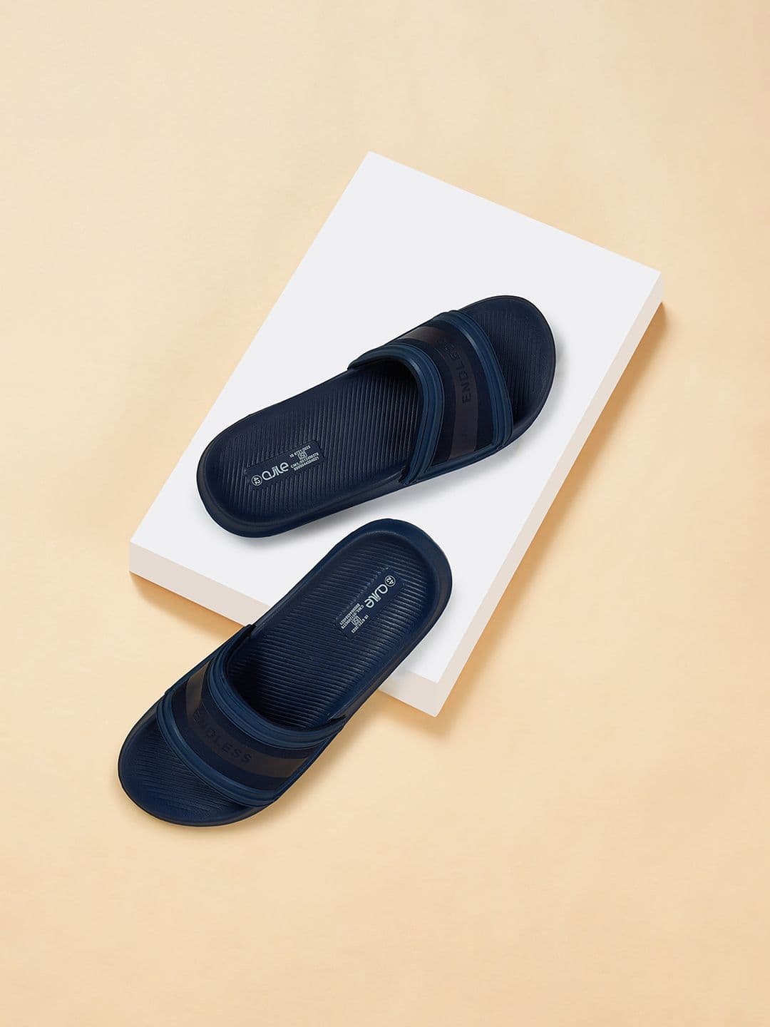 Ajile by Pantaloons Men Striped Rubber Sliders - view 1