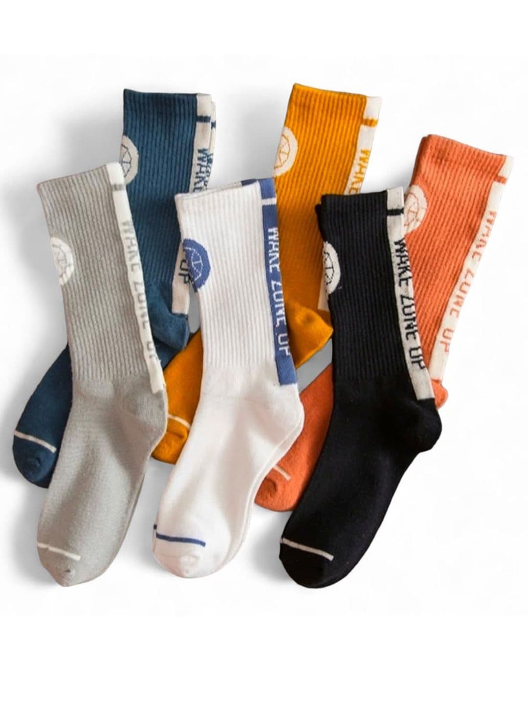 Sockscarving Set Of 6 Colorblock Calf-Length Socks - view 1