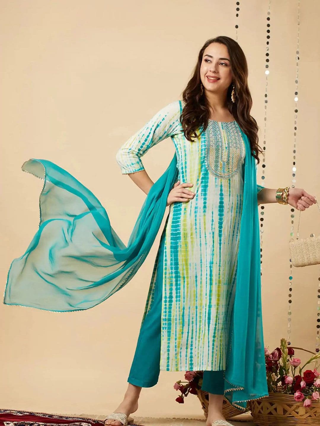 Royal Export Women Ethnic Motifs Printed Regular Kurta with Trousers & With Dupatta - view 1