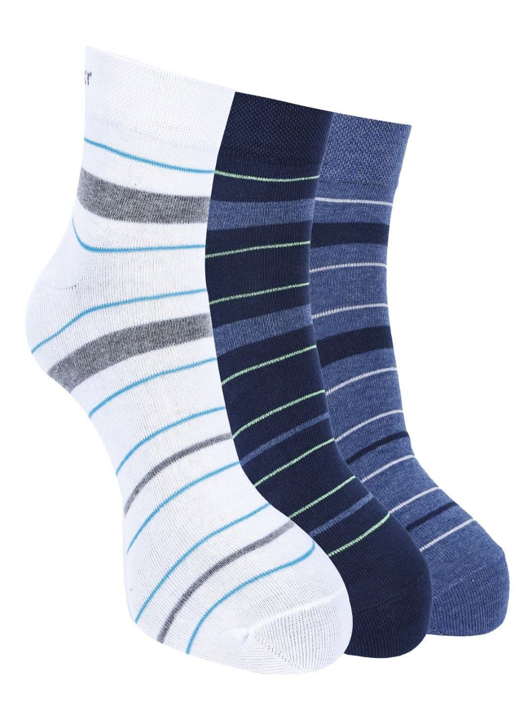 Force NXT Pack Of 3 Striped Cotton Ankle-Length Socks - view 1