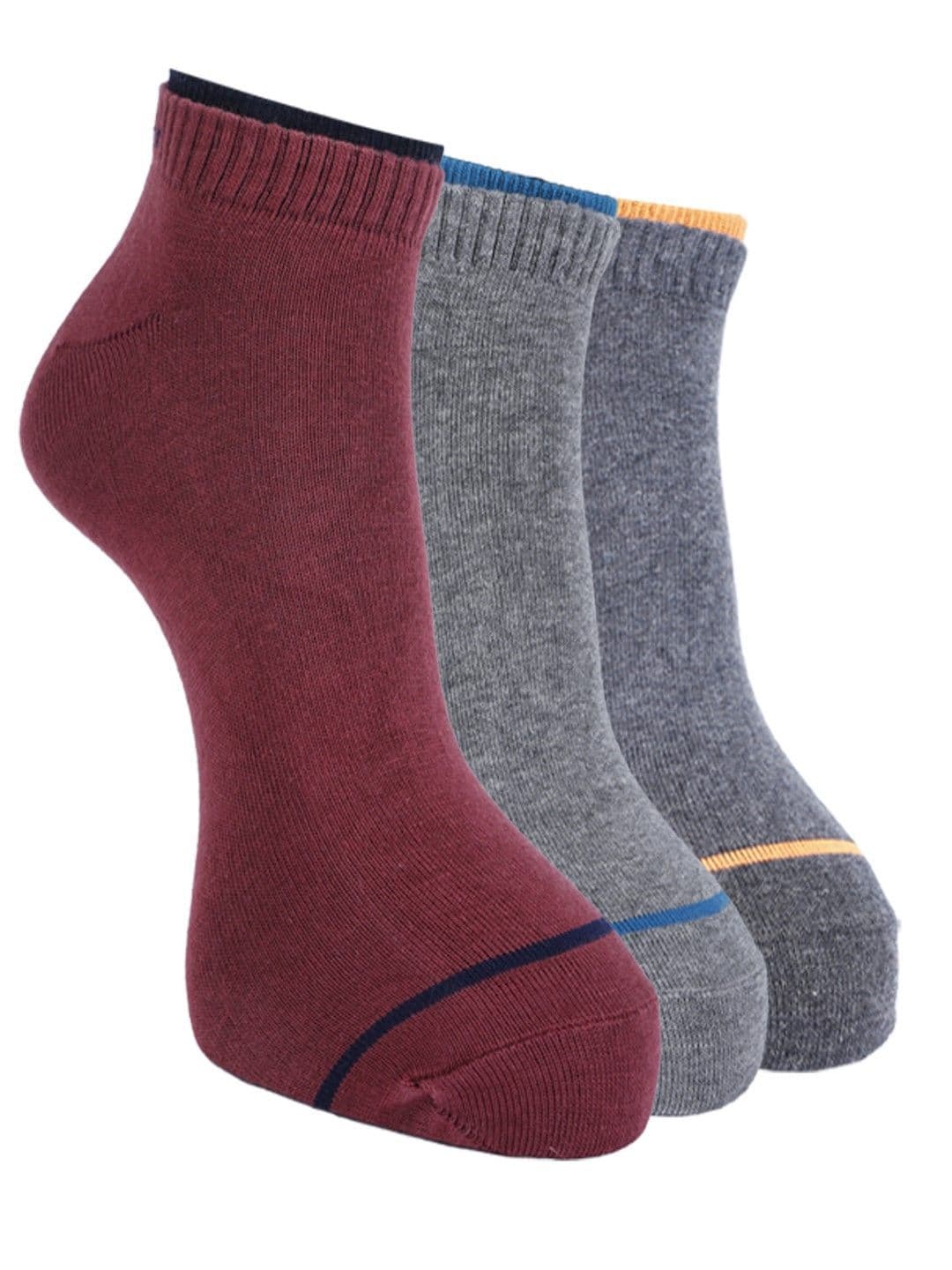 Force NXT Men Pack Of 3 Colour-Blocked Cotton Ankle-Length Socks - view 1