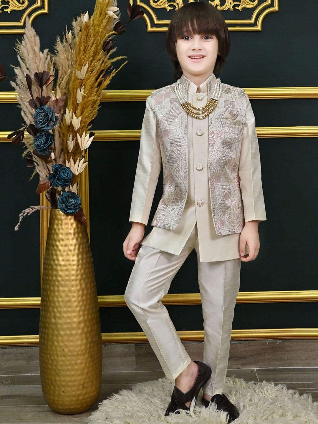 ahhaaaa Boys Embroidered Sherwani