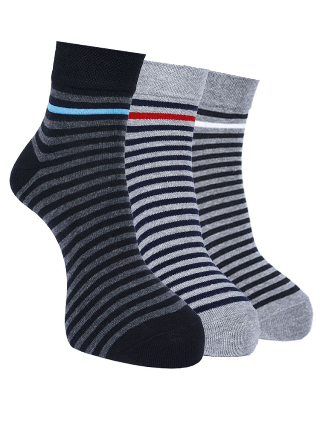 Force NXT Men Pack Of 3 Striped Ankle-Length Socks - view 1