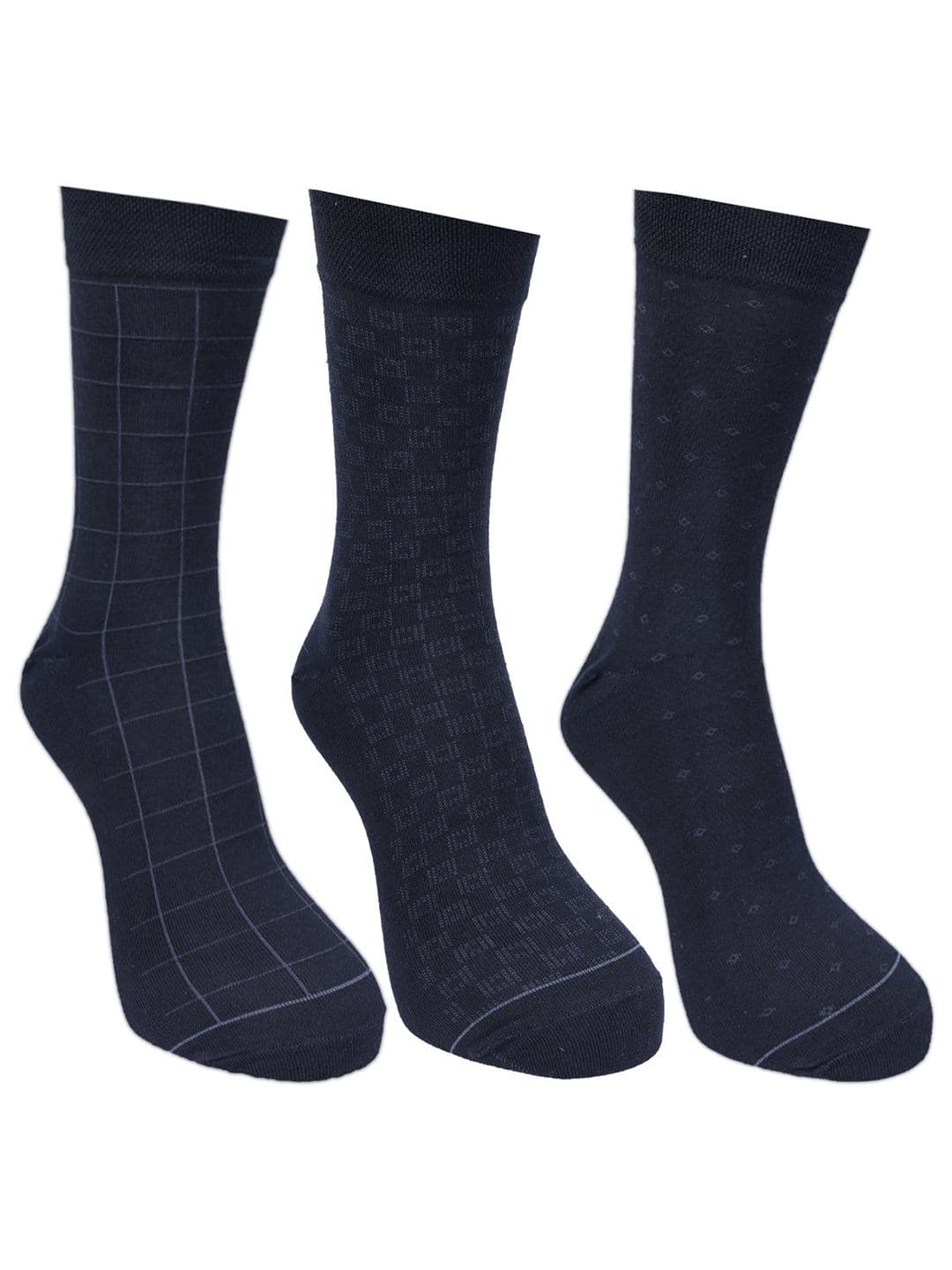 Force NXT Men Pack Of 3 Printed Cotton Calf -Length Socks - view 1