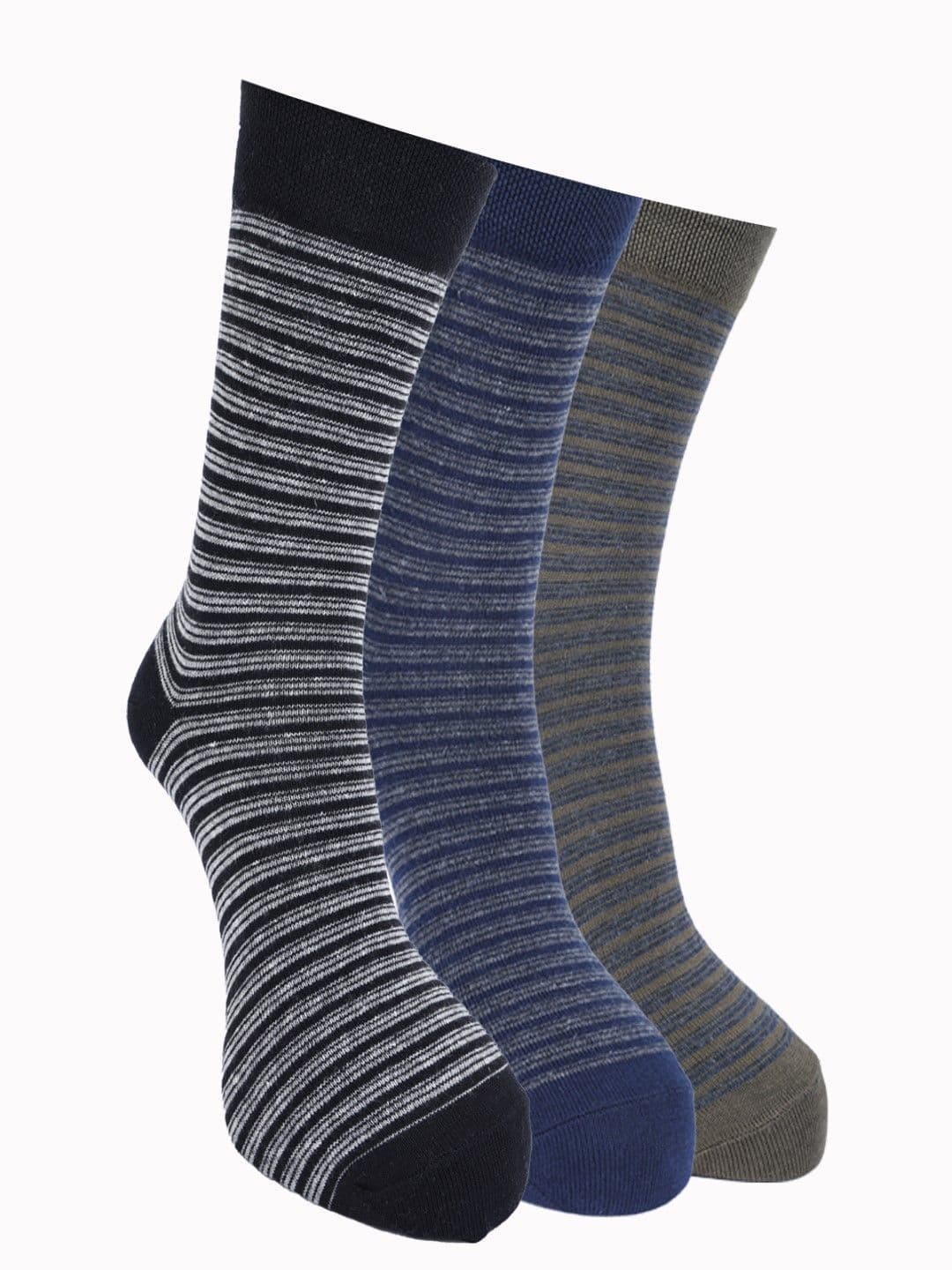 Force NXT Men Pack Of 3 Striped Calf-Length Socks - view 1
