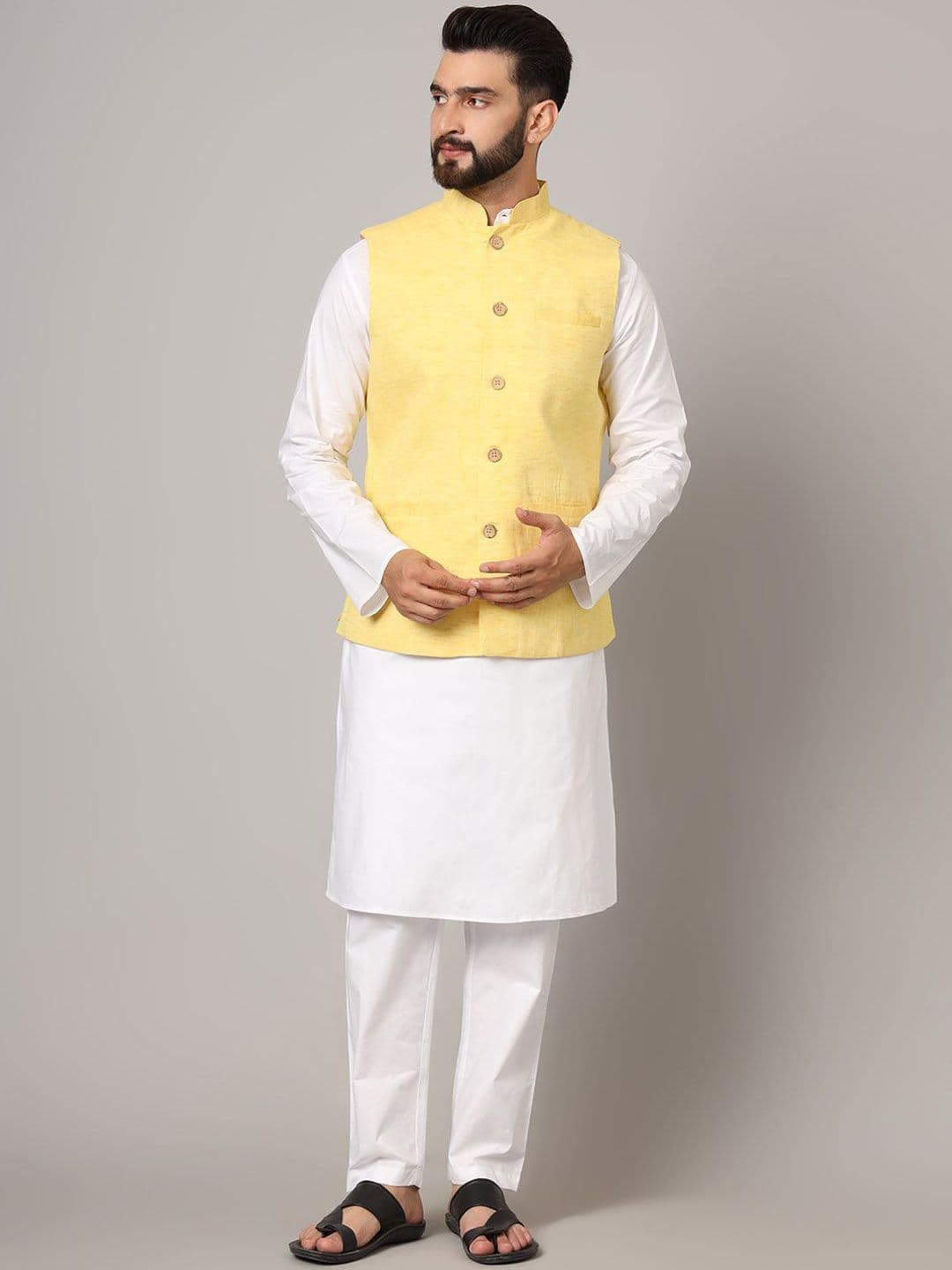 Latest Chikan Garments Self Design Nehru Jackets - view 1