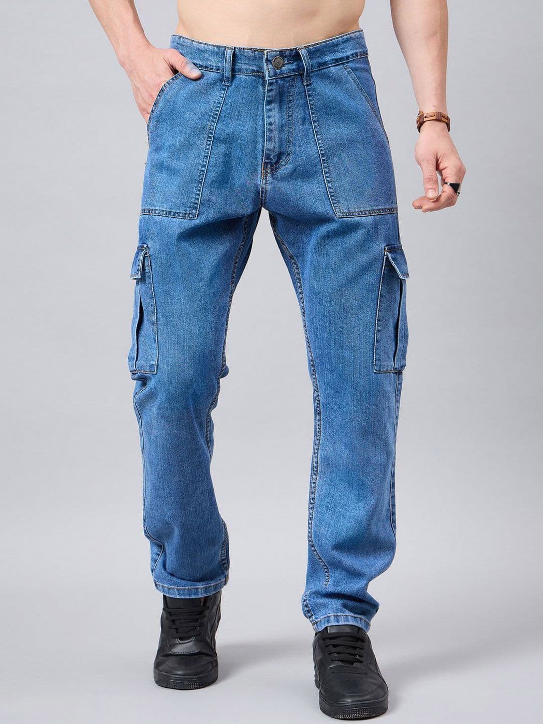 STUDIO NEXX Men Relaxed Fit Mid-Rise Heavy Fade Jeans - view 1