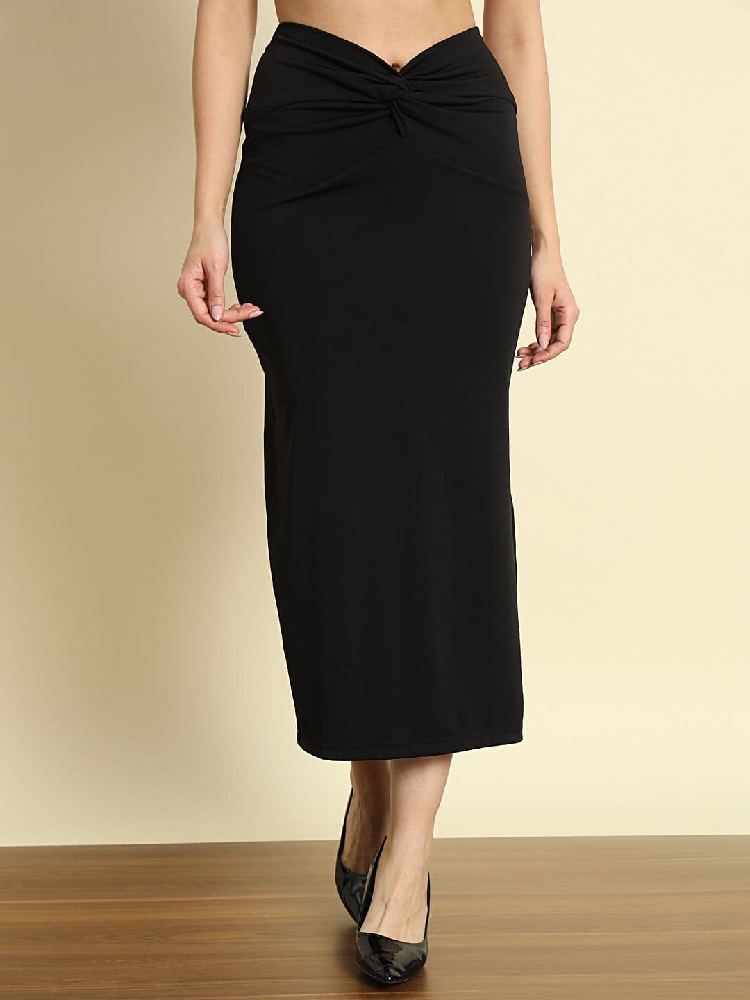 Trend Arrest Solid Pencil Straight Midi Skirt - view 1