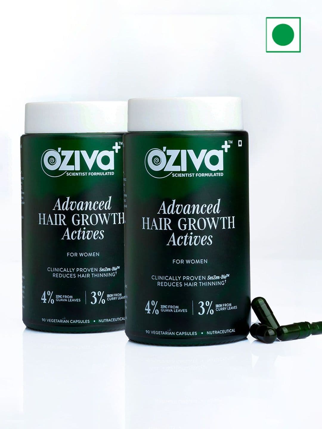 OZiva Set Of 2 Advanced Hair Growth Actives- 90 Caps Each - view 1