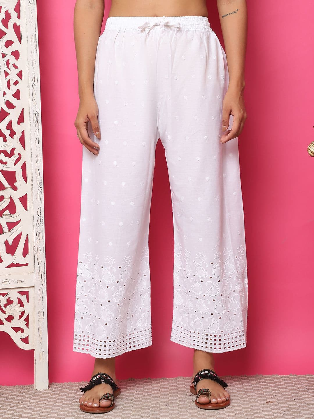 TAG 7 Women Ethnic Motifs Sciffie Design Ethnic Palazzos - view 1