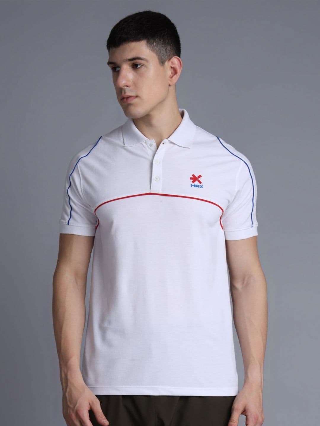 HRX by Hrithik Roshan Men Solid Polo Collar Cotton T-shirt - view 1