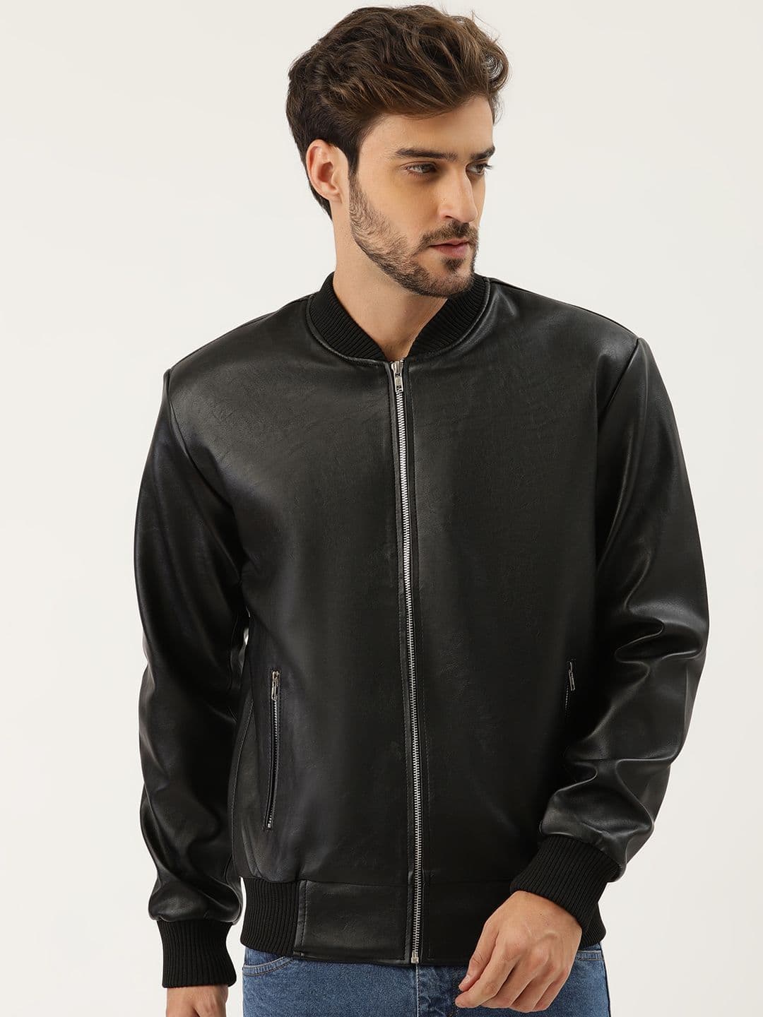 Leather Retail Men Lightweight Bomber Jacket - view 1