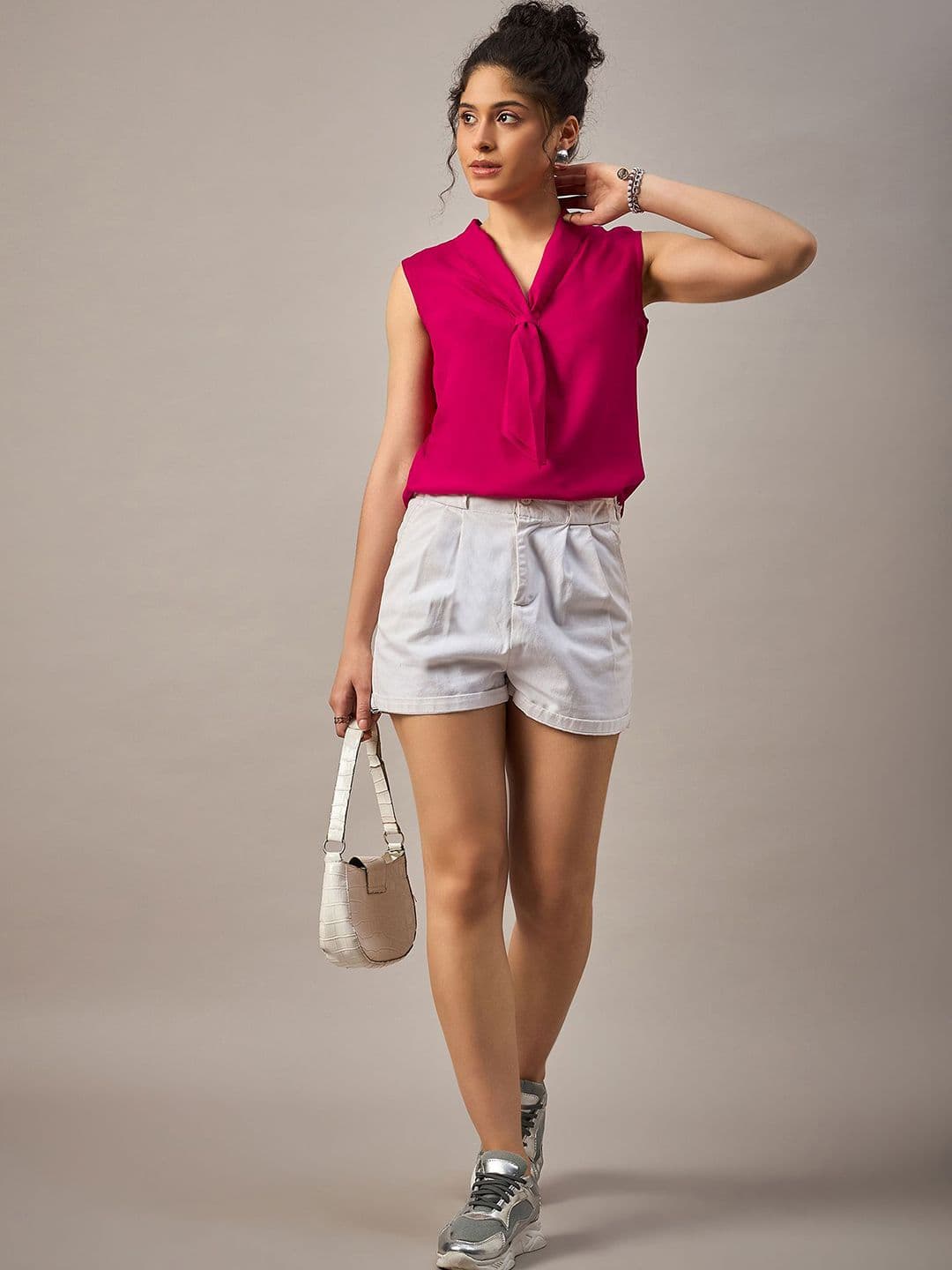 The Roadster Lifestyle Co Front Tie Sleeveless Top - view 1
