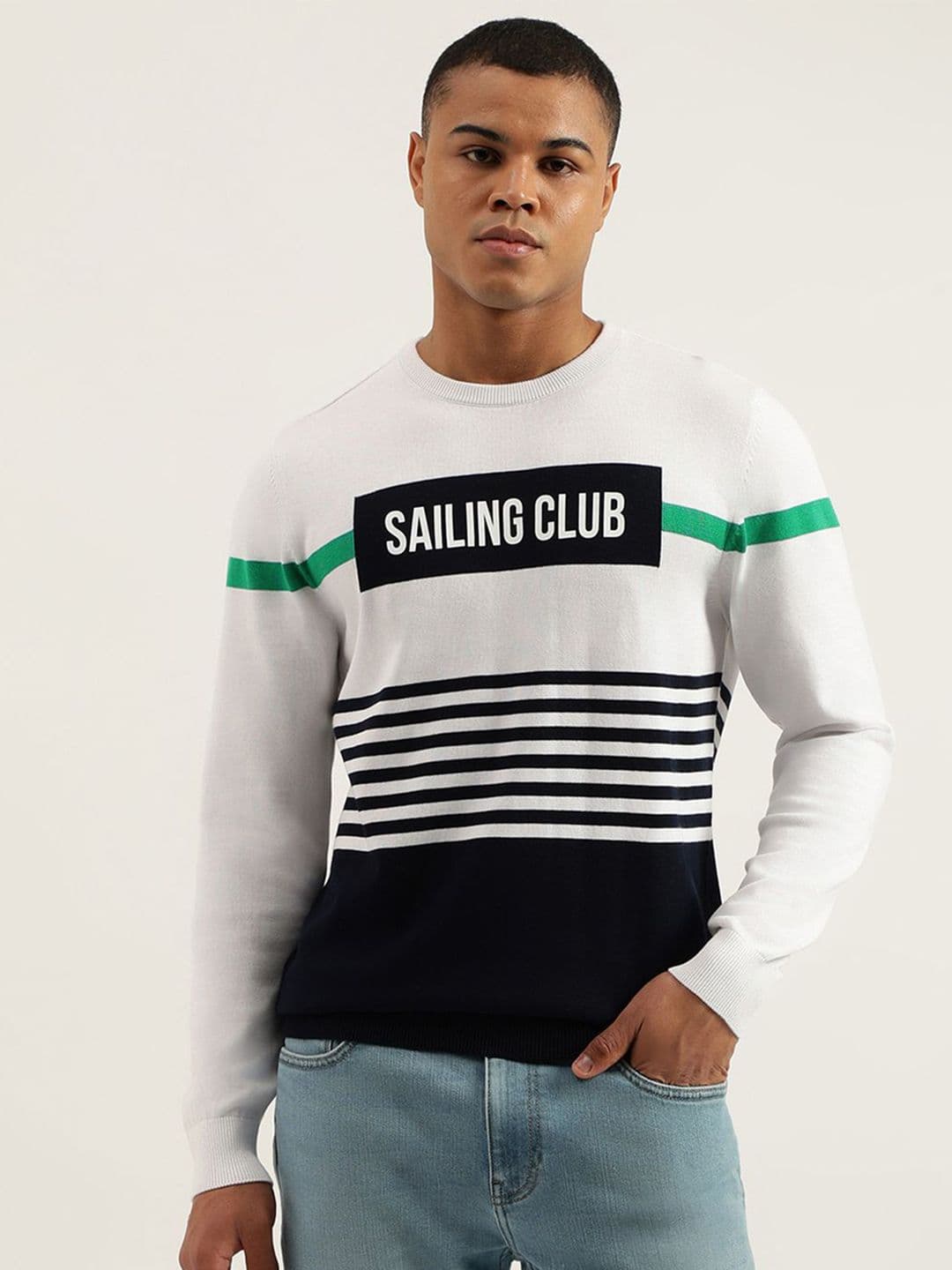 United Colors of Benetton Men Typography Pullover