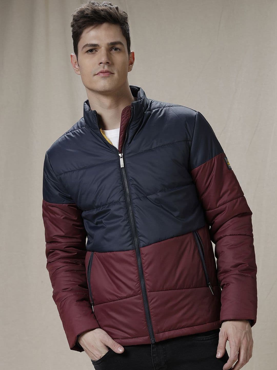 WROGN Men Colourblocked Longline Puffer Jacket - view 1