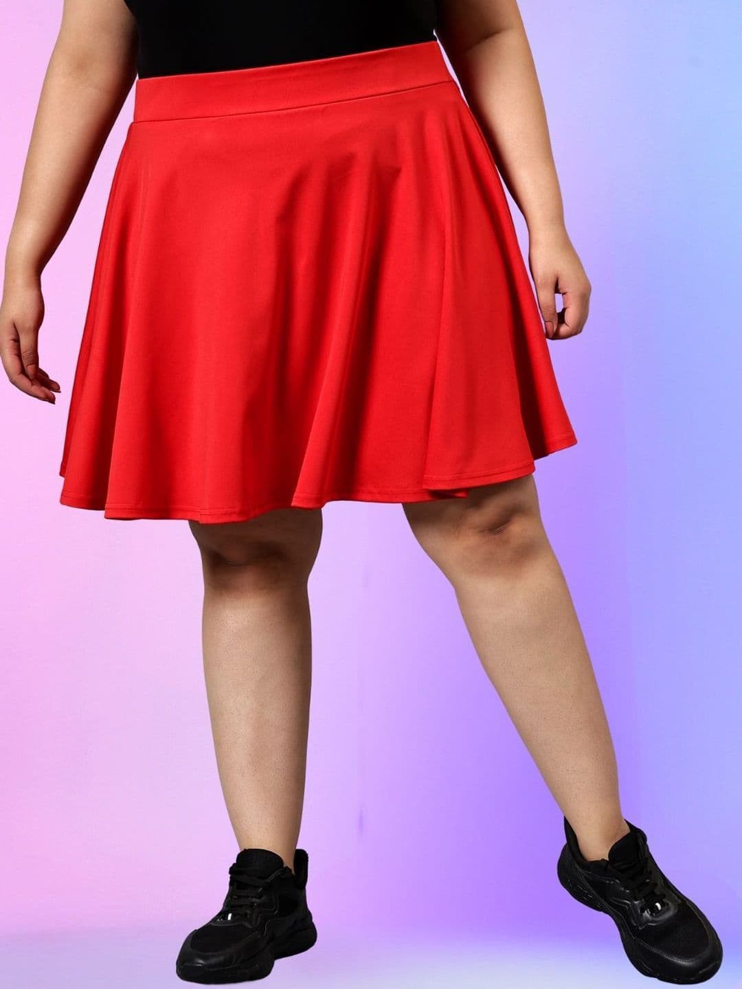 BAESD Plus Size Flared Above Knee Skirt - view 1