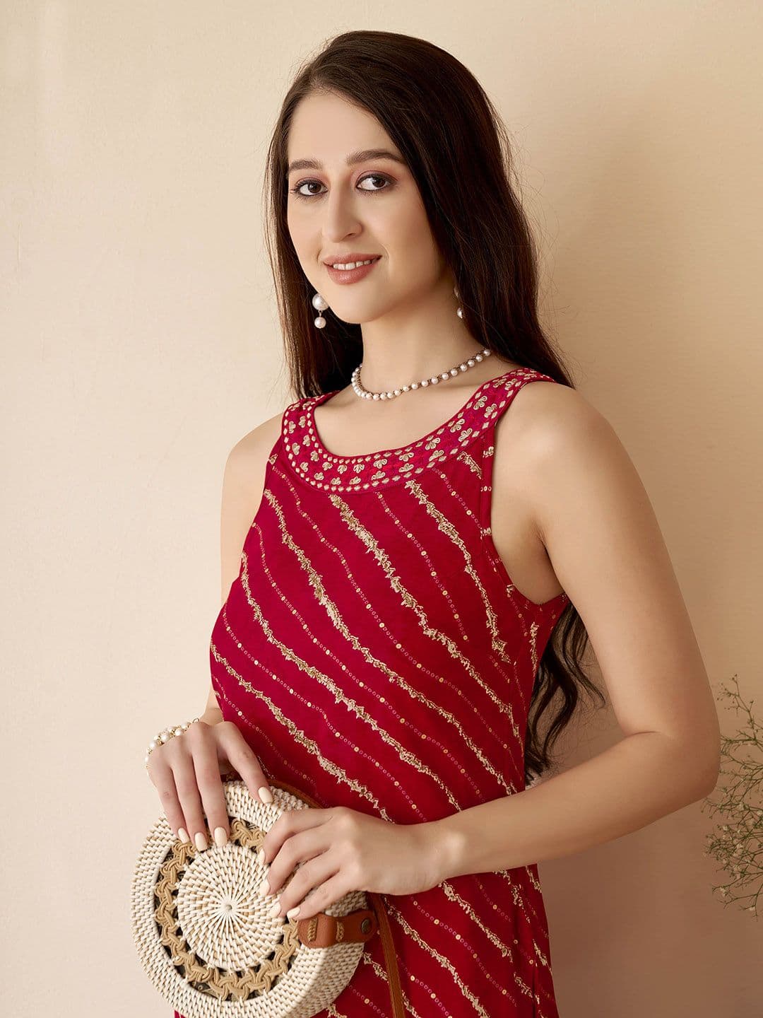 Anouk X fwd leheriya Printed Straight Kurta - view 1