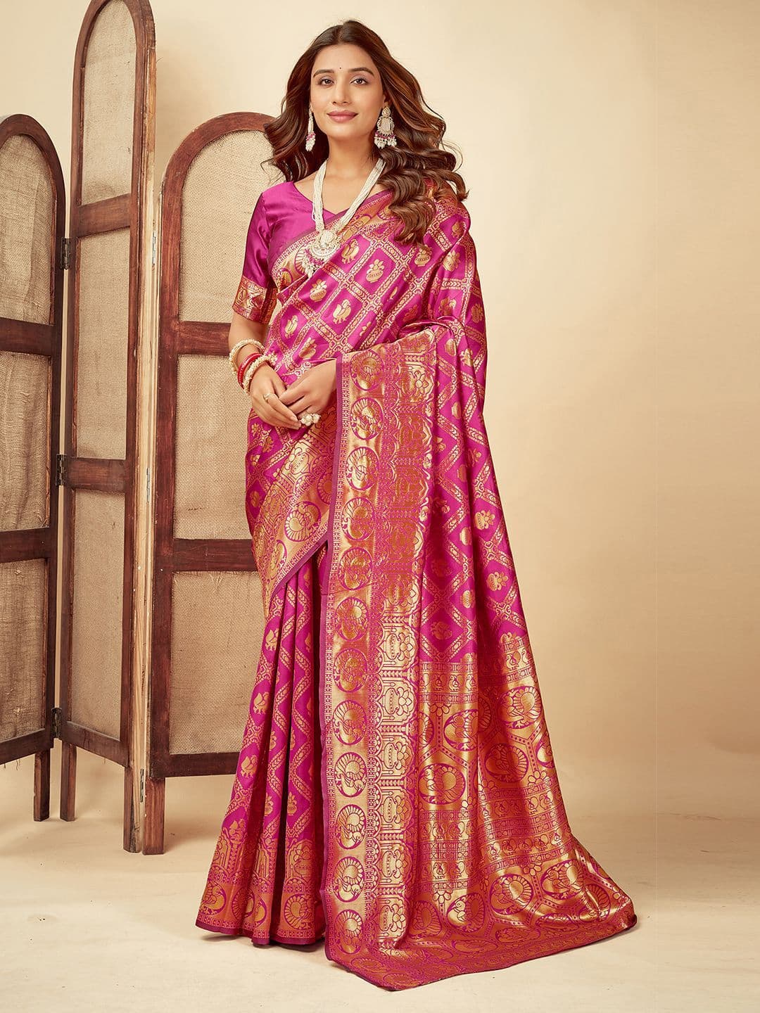 KALINI Woven Design Zari Art Silk Woven Design Banarasi Saree - view 1