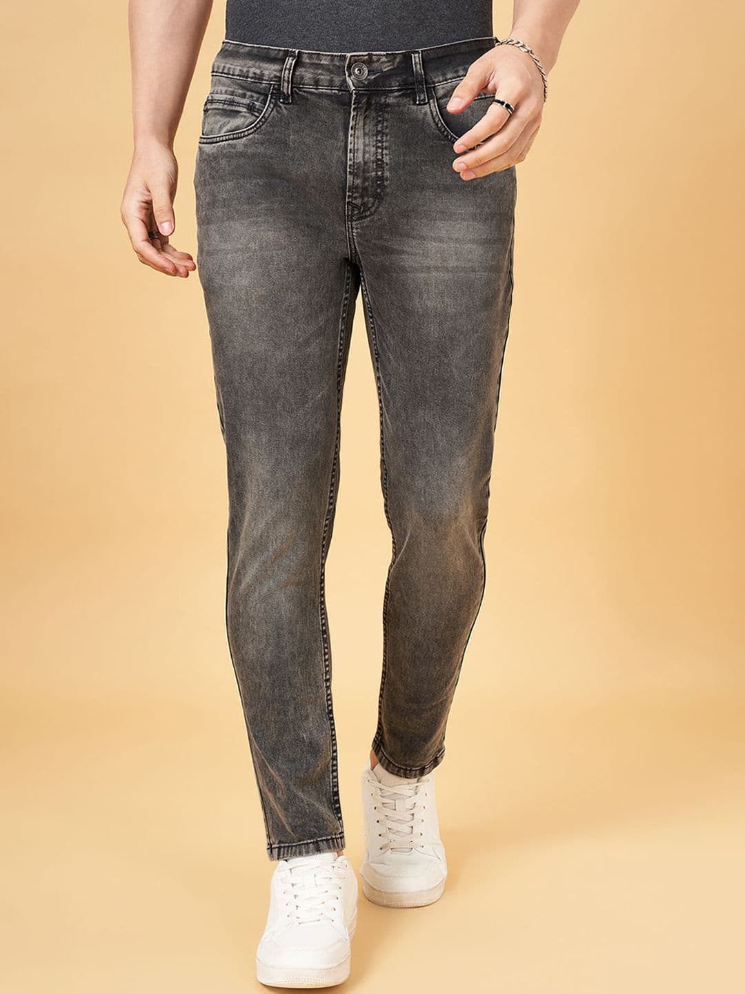 SF JEANS by Pantaloons Men Slim Fit Heavy Fade Jeans - view 1