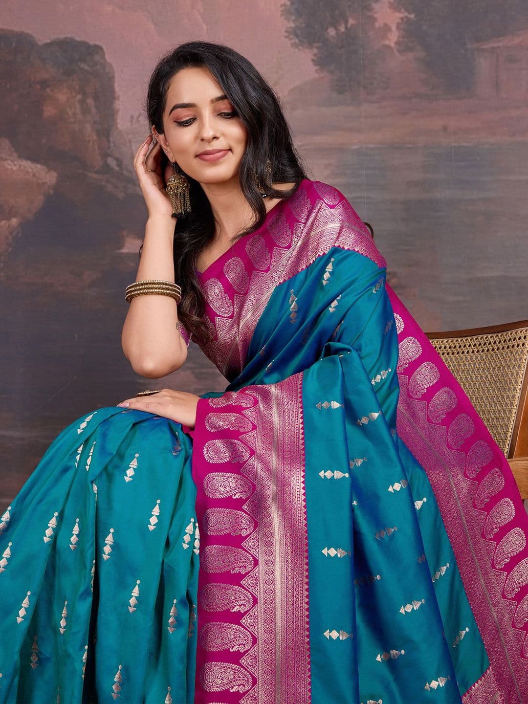 House of Pataudi Woven Design Sarees - view 1