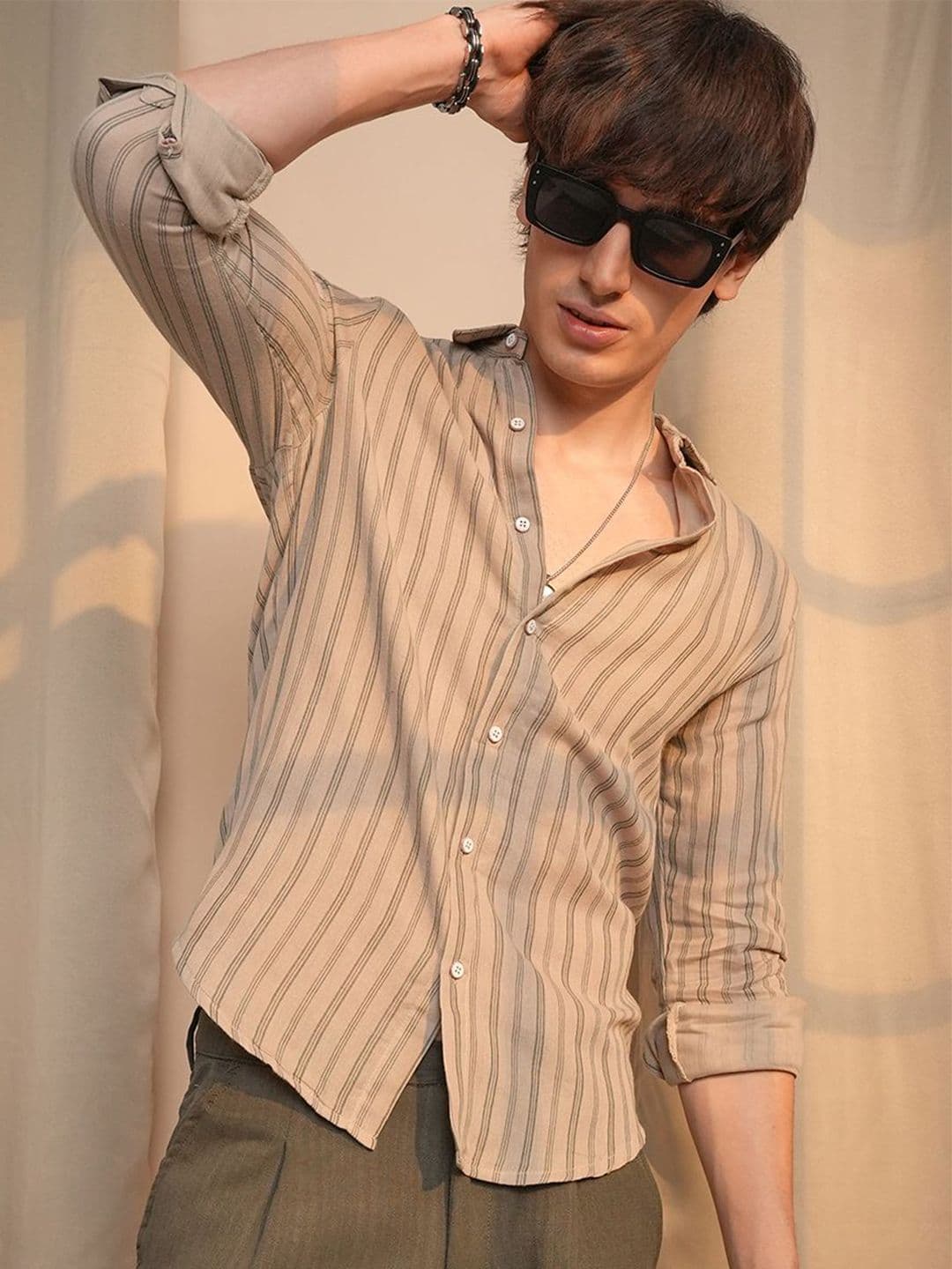 CAHOOT Men Opaque Striped Casual Regular Fit Shirt - view 1