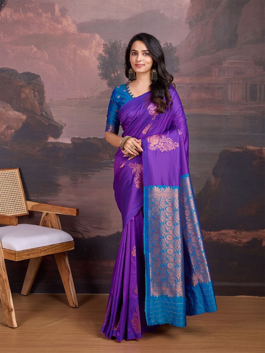 House of Pataudi Woven Design Sarees - view 1