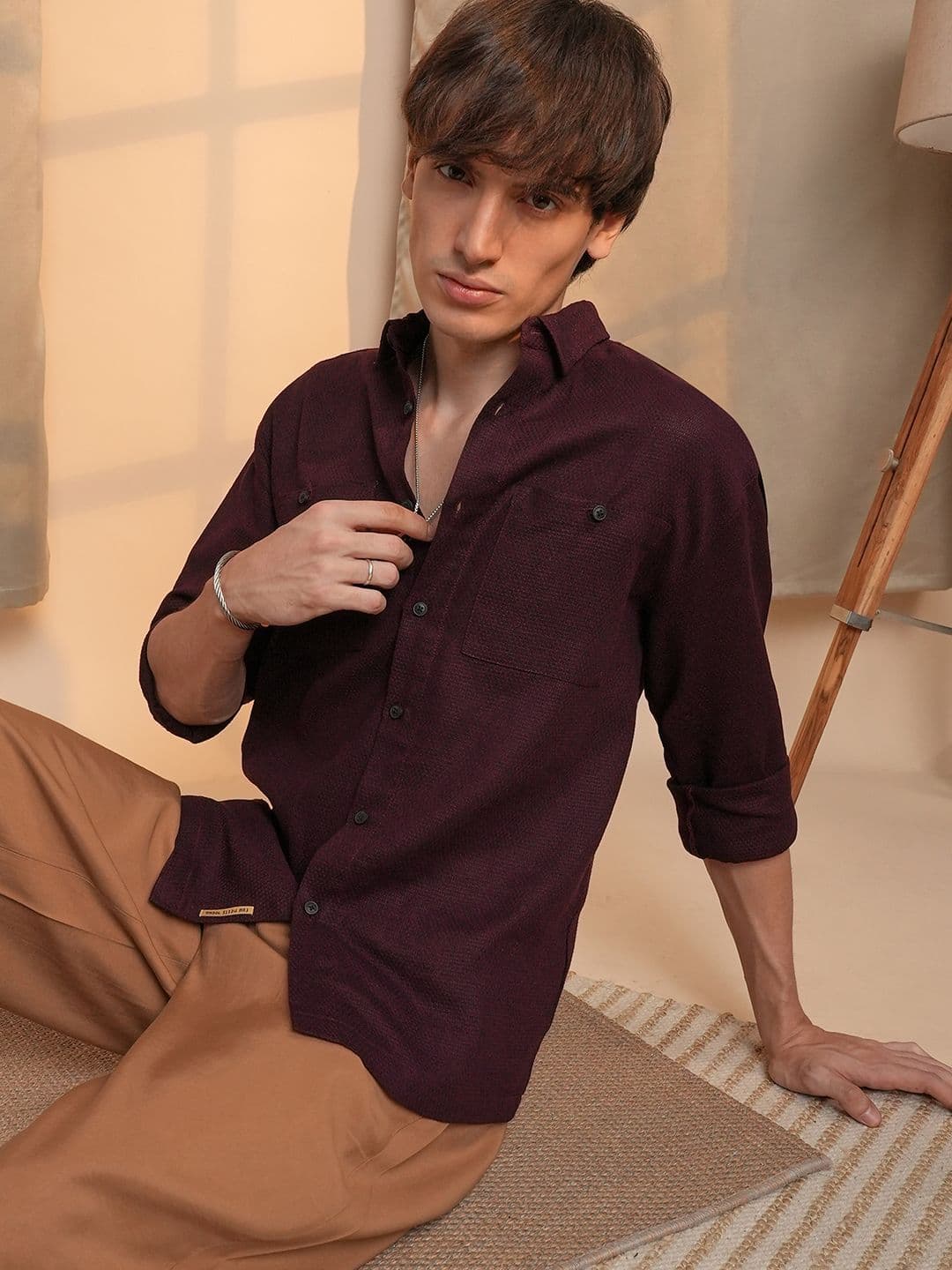 CAHOOT Men Comfort Textured Opaque Casual Shirt - view 1