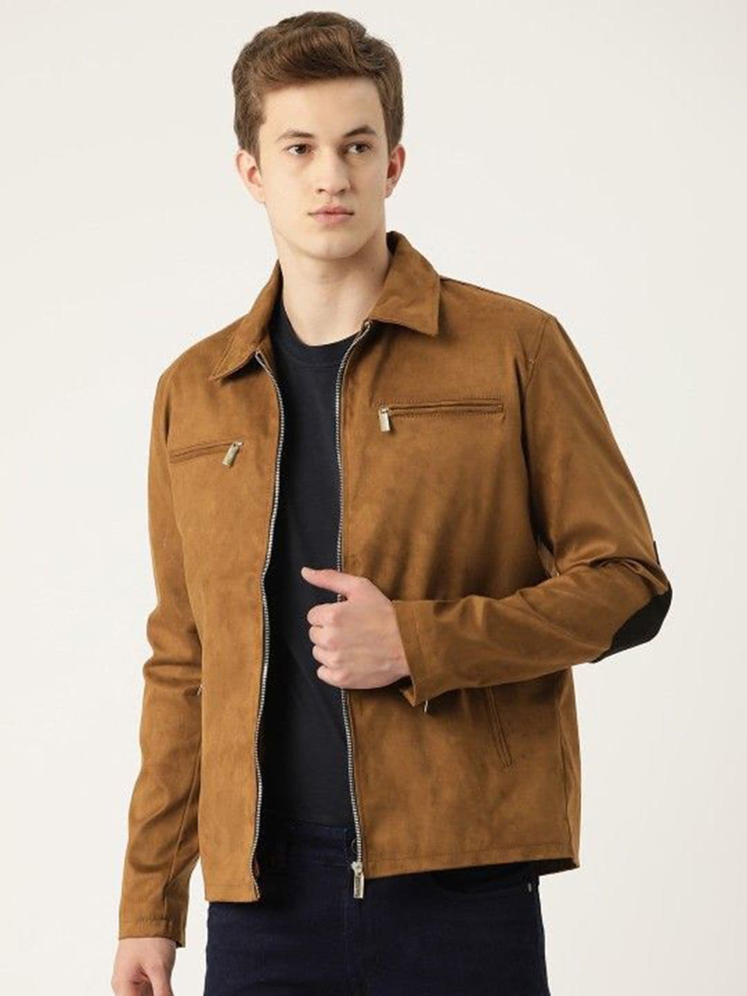 Leather Retail Men Suede Lightweight Longline Tailored Jacket - view 1