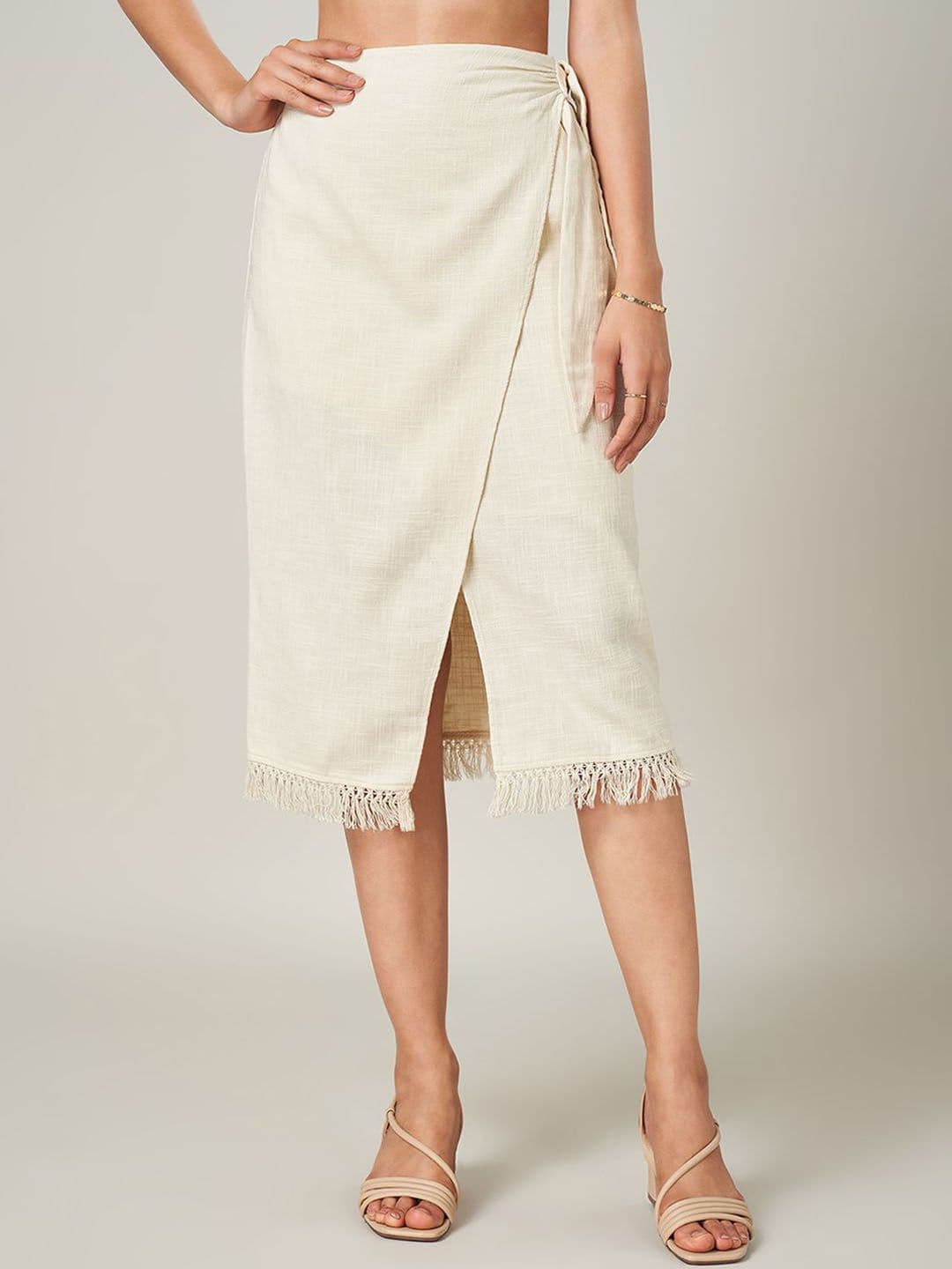 Honey by Pantaloons Women Pure Cotton Wrap Midi Skirt - view 1