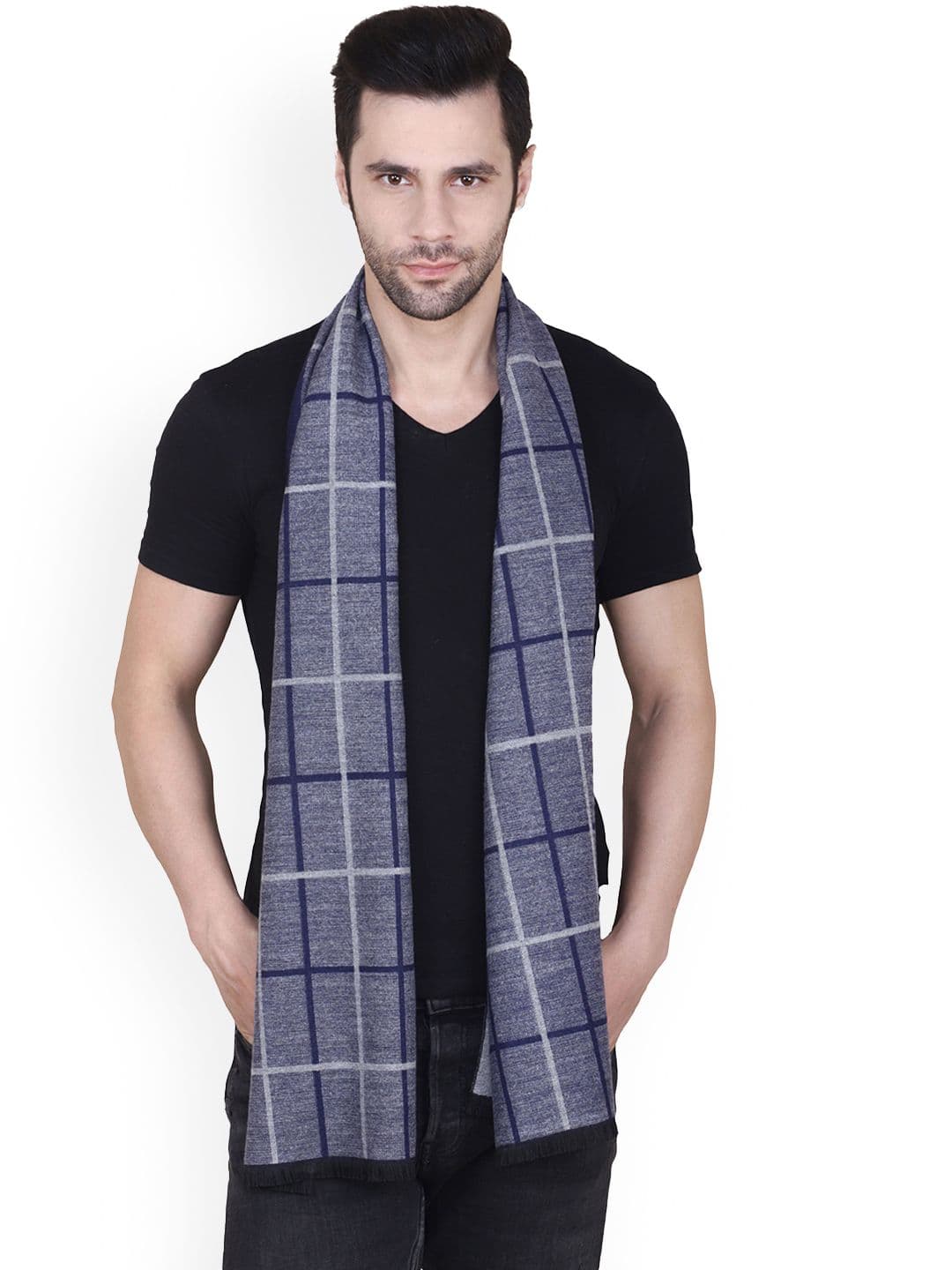 Cazzano Men Checked Merino Wool Mufflers - view 1