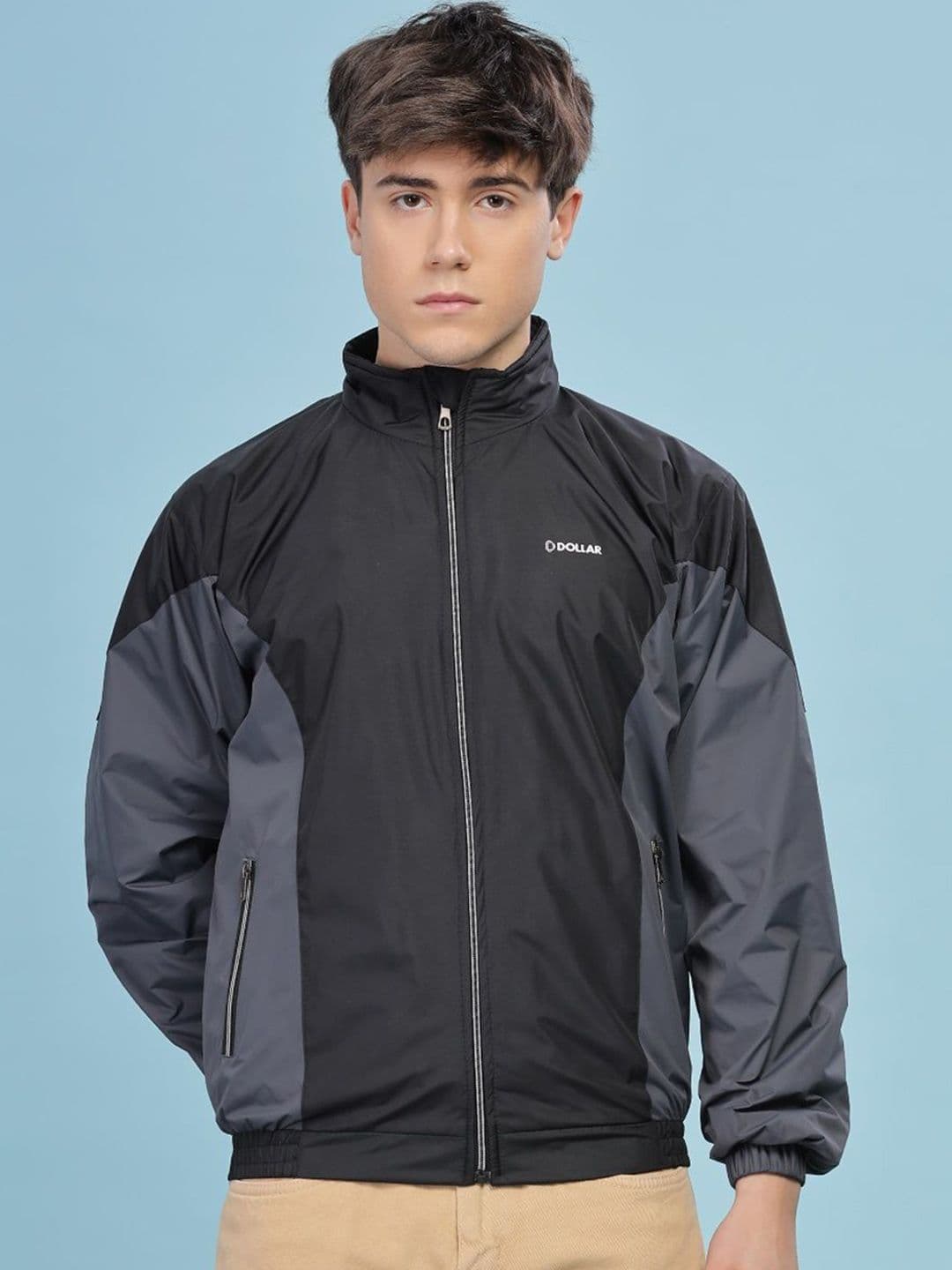 Dollar Men Colourblock Light Weight Windcheater with UV Protection and Pockets - view 1