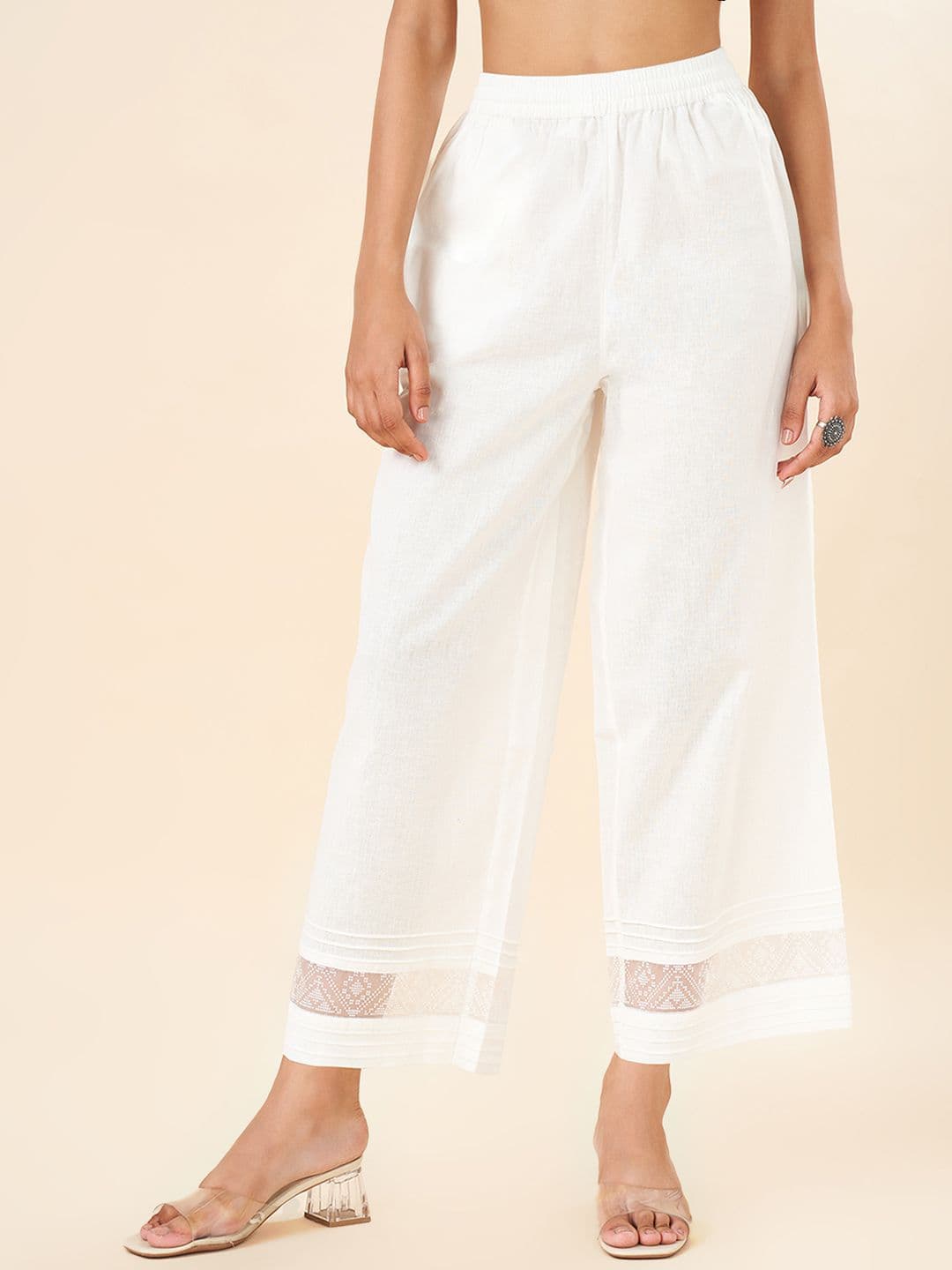 RANGMANCH BY PANTALOONS Women Flared Cotton Palazzos - view 1
