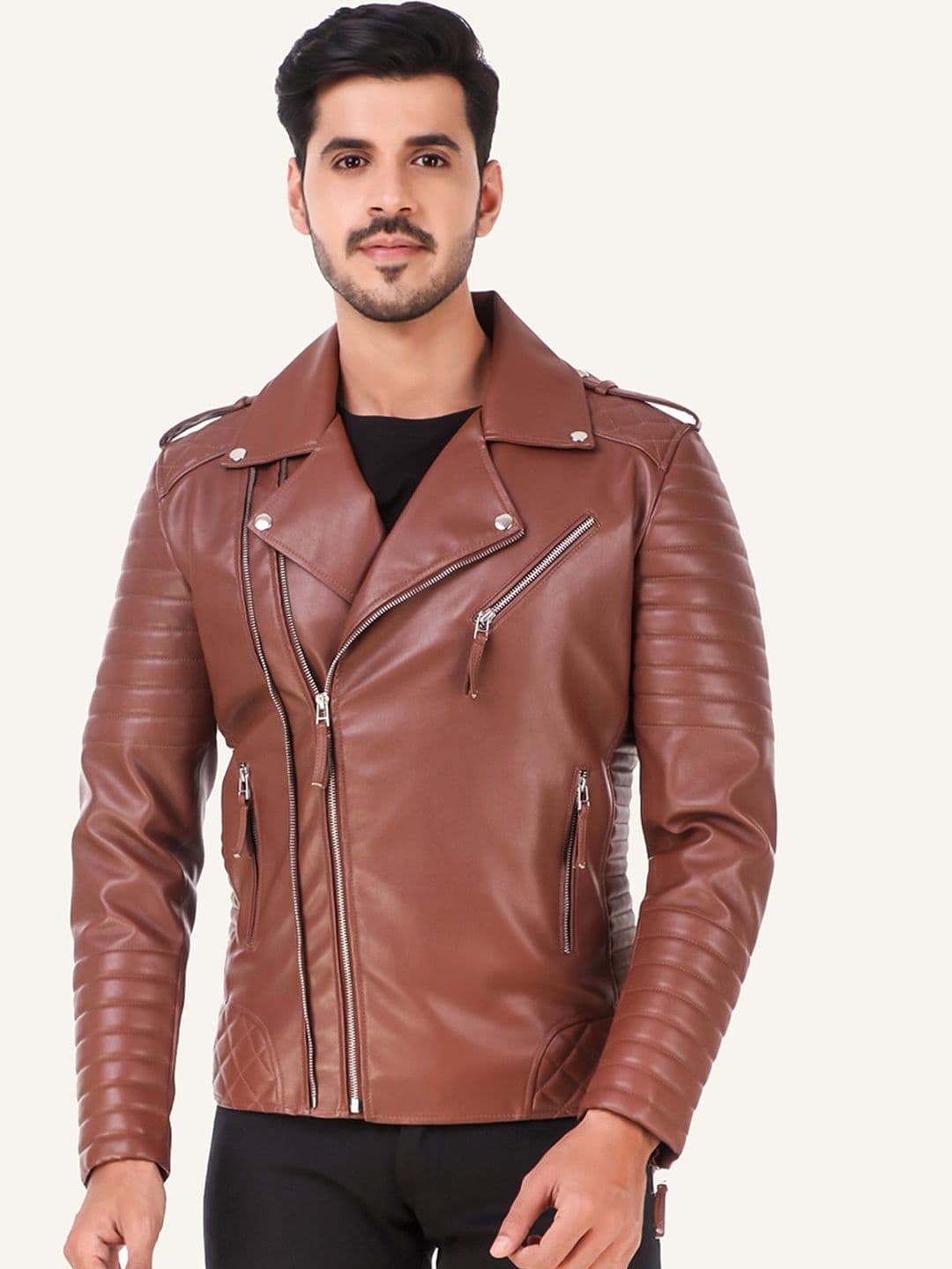 Leather Retail Men Biker Jacket - view 1
