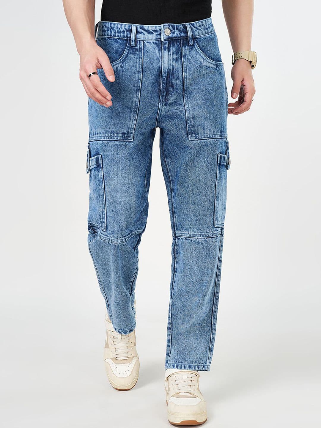 People Men Cotton Relaxed Fit Low Distress Heavy Fade Jeans - view 1