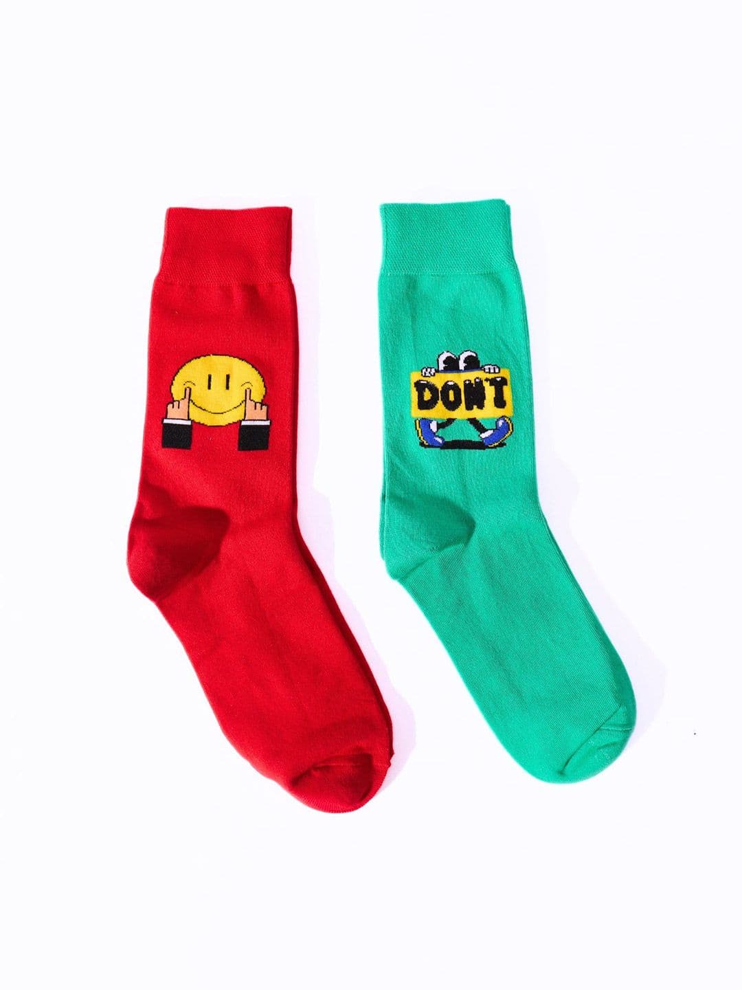 Thela Gaadi Unisex Pack Of 2 Patterned Calf-Length Socks - view 1