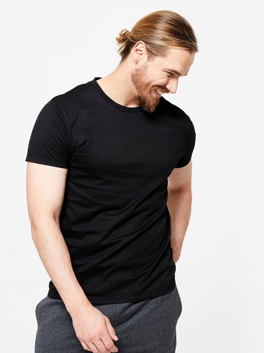 Decathlon Domyos - Men Black Stretchable Gym T-Shirt