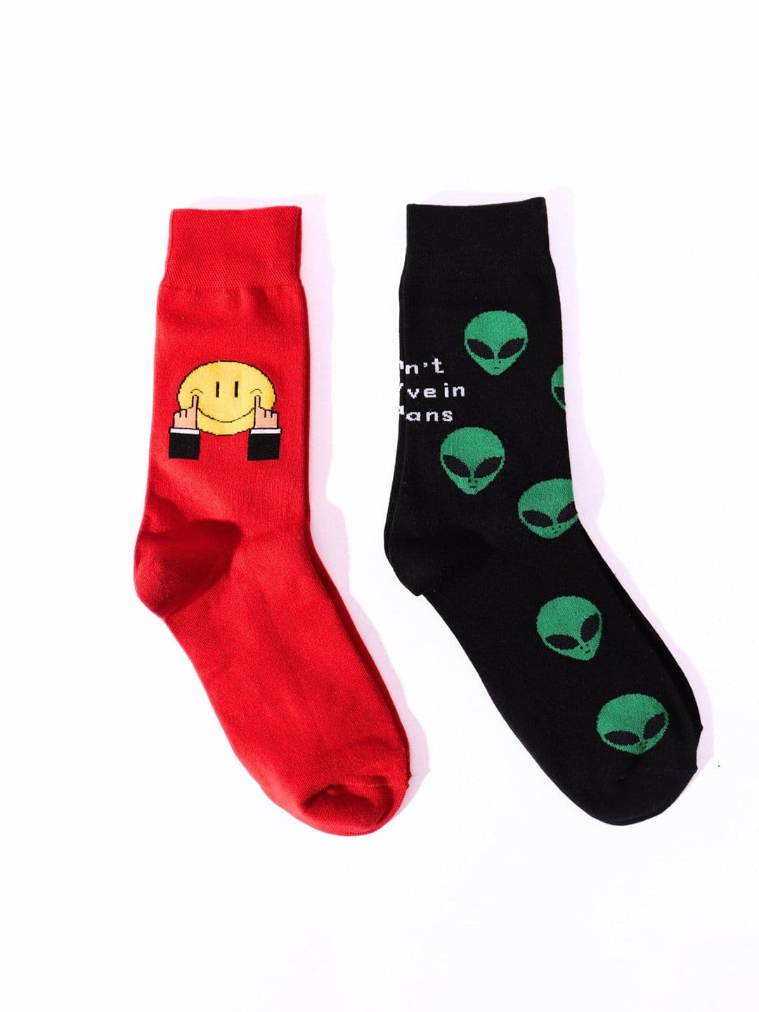 Thela Gaadi Unisex Pack Of 2 Patterned Calf Length Socks - view 1