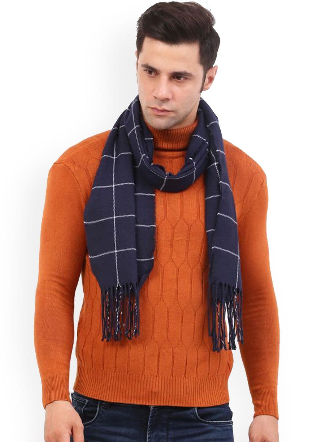 Cazzano Men Checked Acrylic Mufflers - view 1