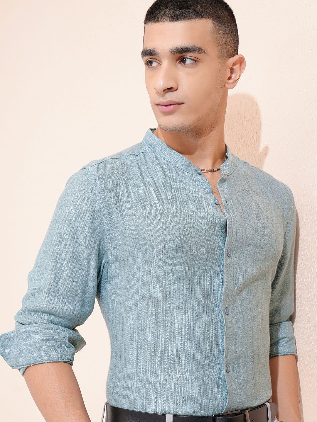 HIGHLANDER Men Dobby Textured Mui Relaxed Fit Casual Shirt - view 1