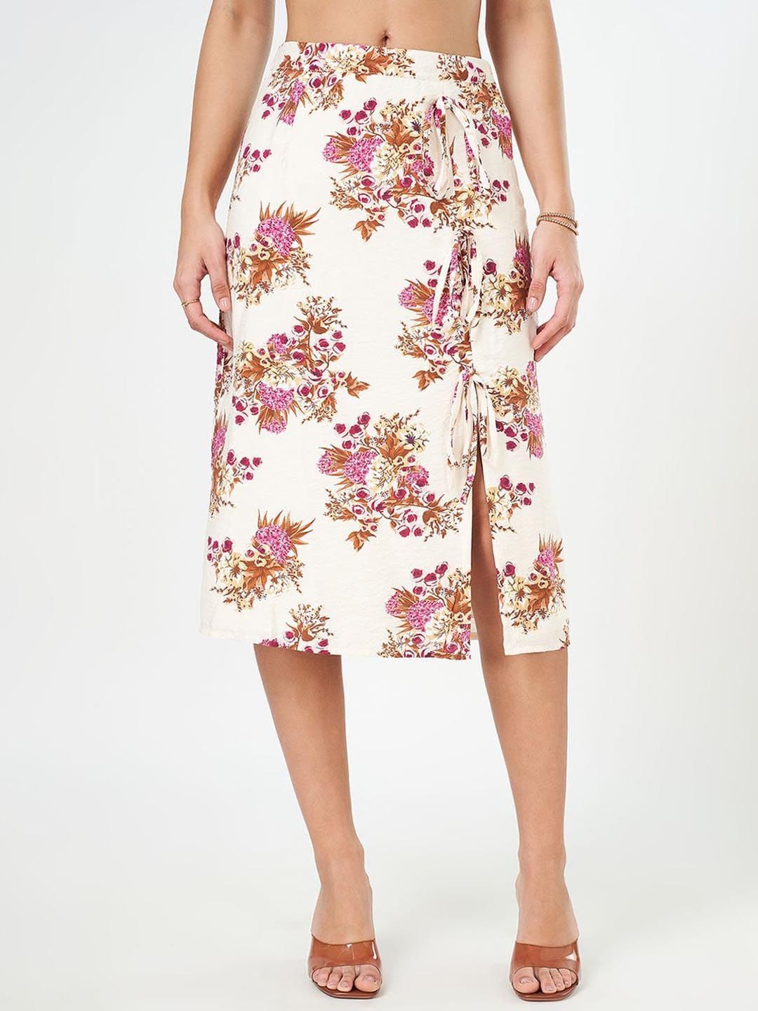 Honey by Pantaloons Floral Printed A-Line Knee-Length Skirt - view 1