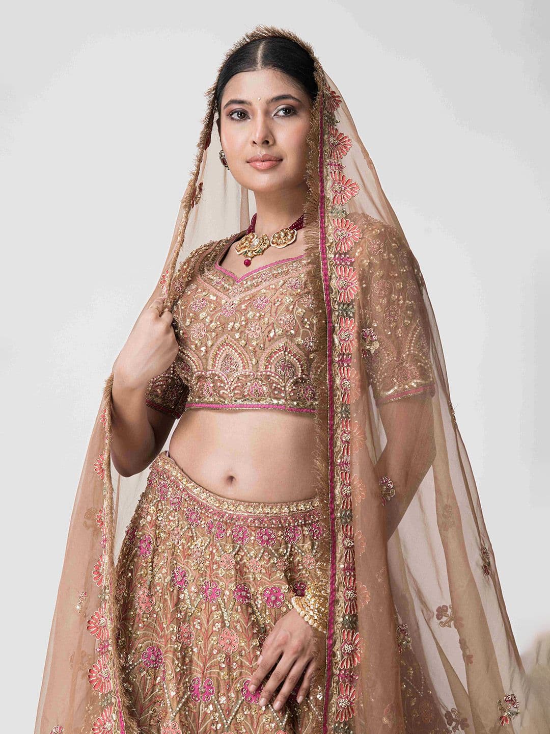 The Front Row Embellished Thread Work Ready to Wear Lehenga & Blouse With Dupatta - view 1