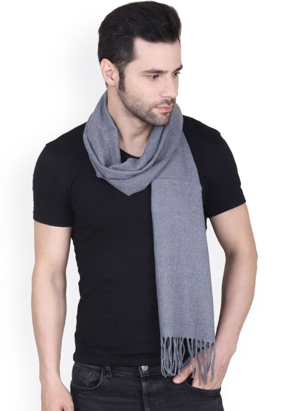 Cazzano Men Mufflers With Fringe - view 1