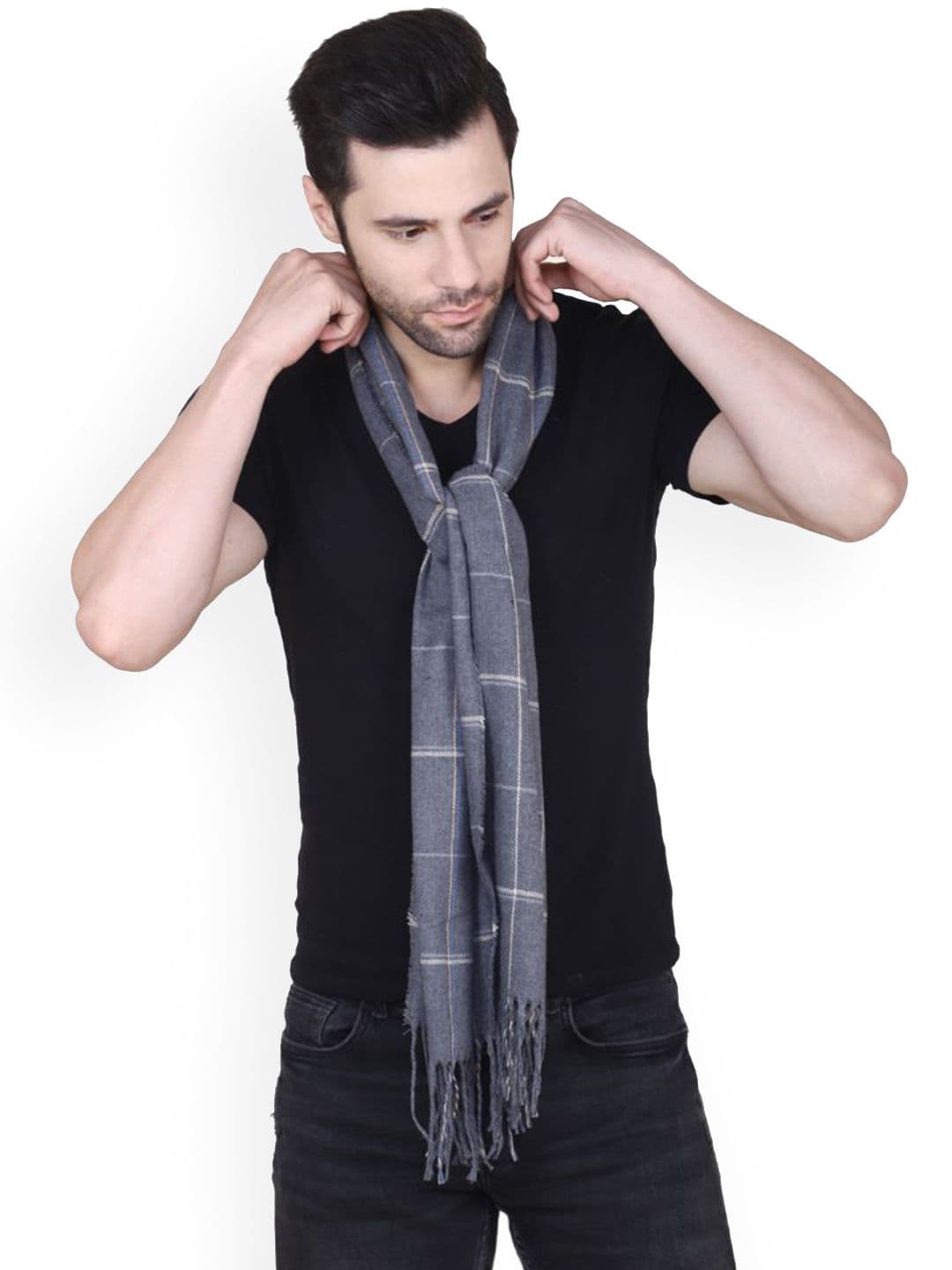 Cazzano Men Checked Acrylic Mufflers - view 1