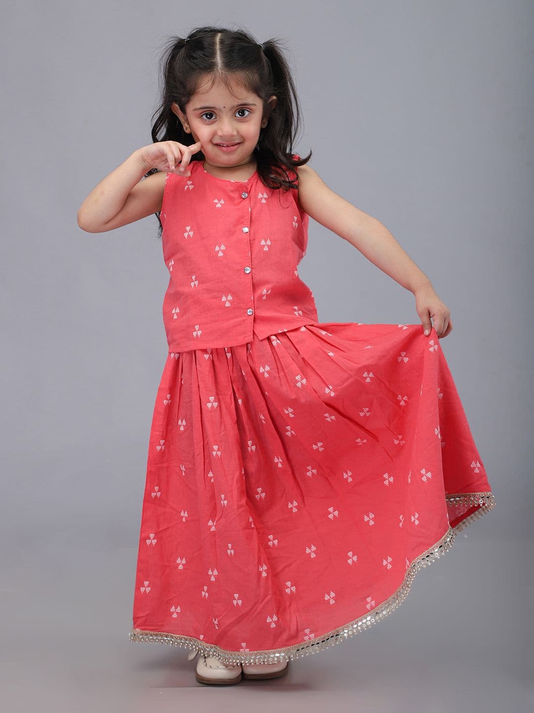 Biglilpeople Girls Printed Ready to Wear Lehenga & - view 1