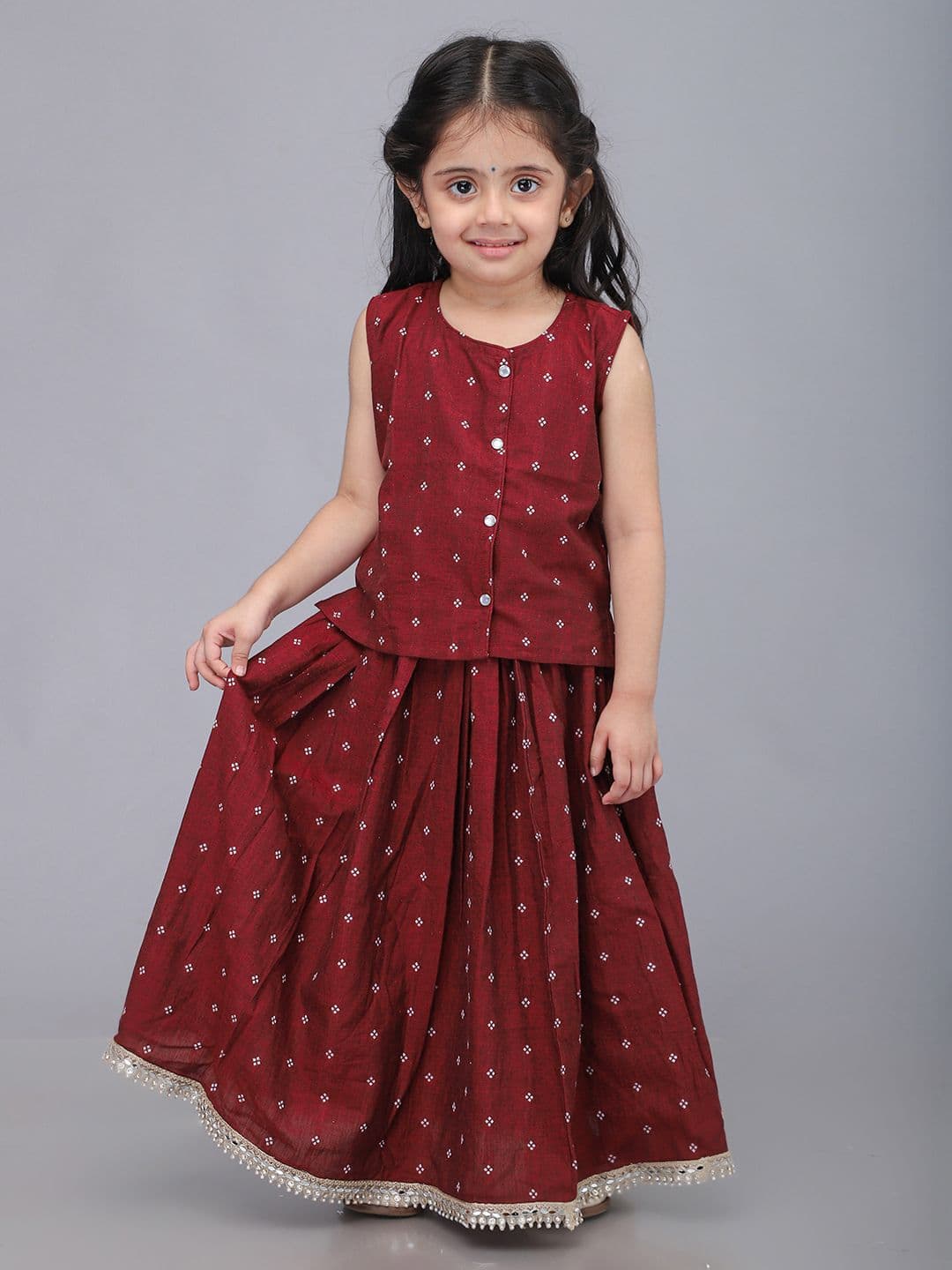 Biglilpeople Girls Printed Ready to Wear Lehenga & - view 1