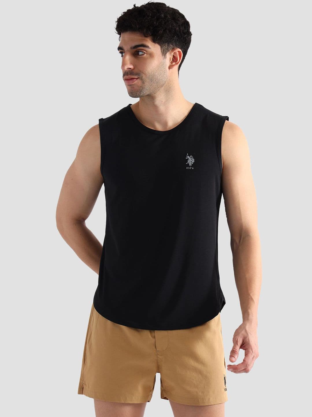 U.S. Polo Assn. Men Poly Spandex Round Neck Innerwear Vests - view 1