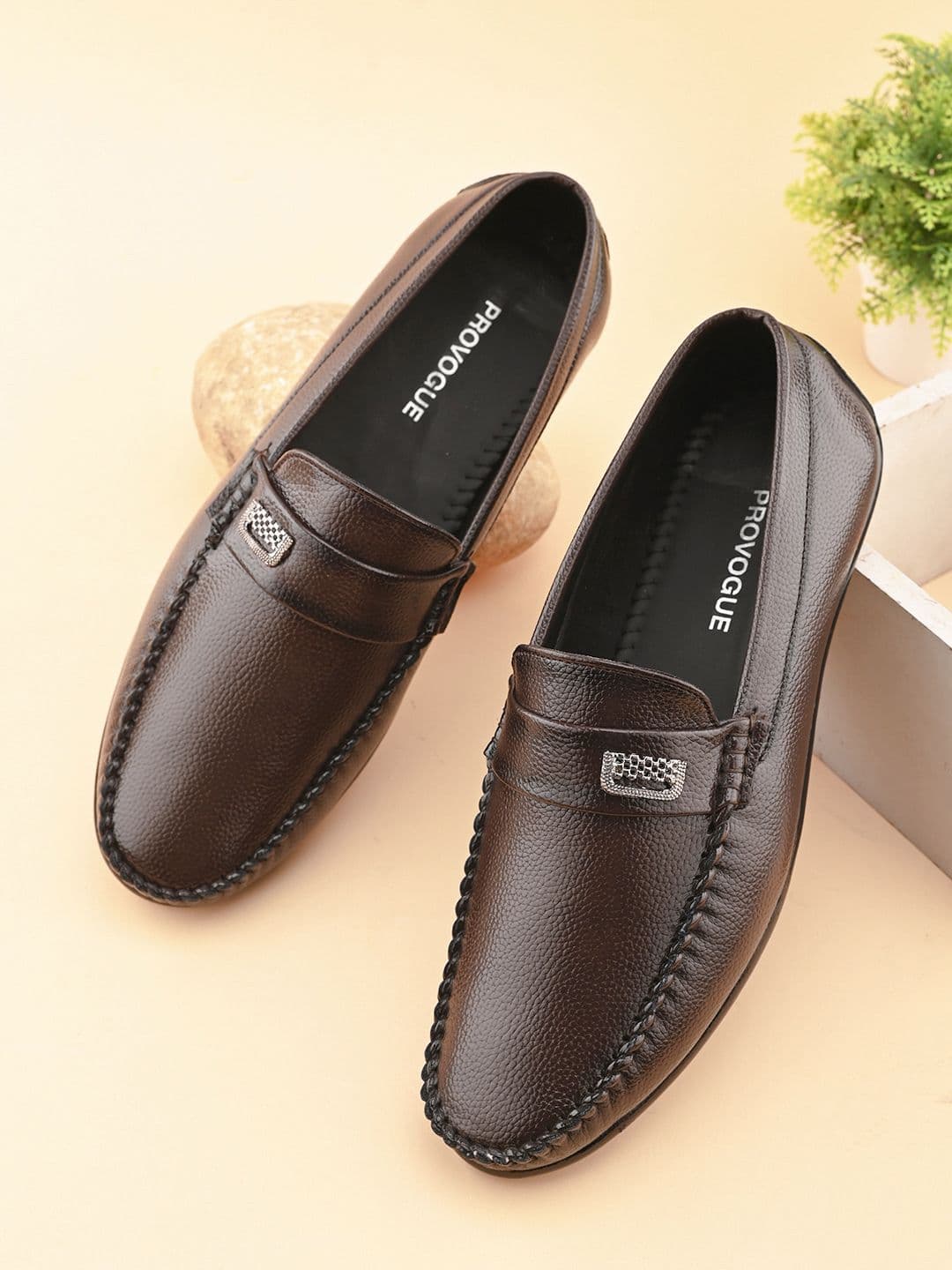 Provogue Men Textured Slip- On Formal Shoes - view 1